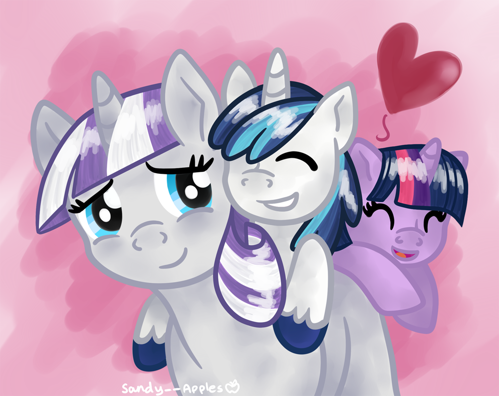 Sandy Apples, Colt, Cute, Filly, Heart, Safe, Shining - Twilight Sparkle Shining Armor Fanart (1000x793), Png Download