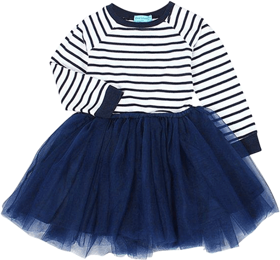 Petite Bello Dress Navy Blue / 3t Striped Princess - Dress (600x600), Png Download