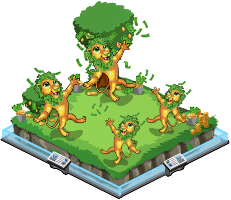 Bucks Lion Animated Family - Cartoon (800x692), Png Download