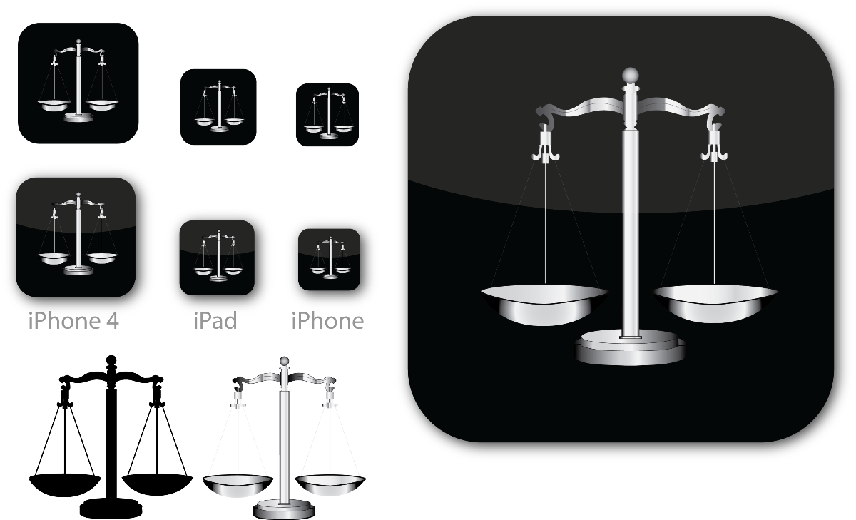 Elegant, Serious, Legal Icon Design For Eurospider - Scales Of Justice (1200x729), Png Download
