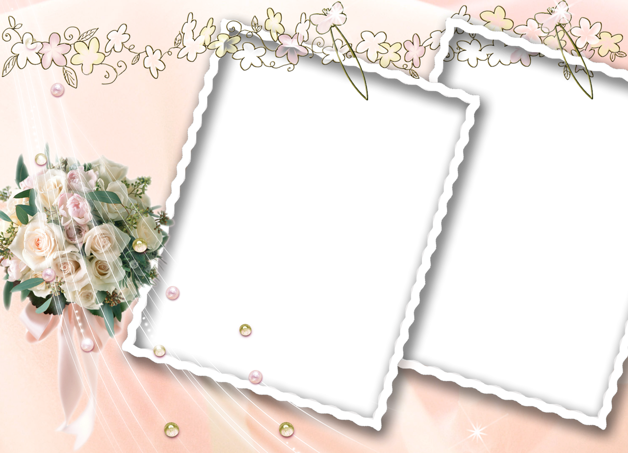 Wedding Frame Photoshop Psd Templates - Molduras De Fotos Romanticas De Casamento (1280x923), Png Download