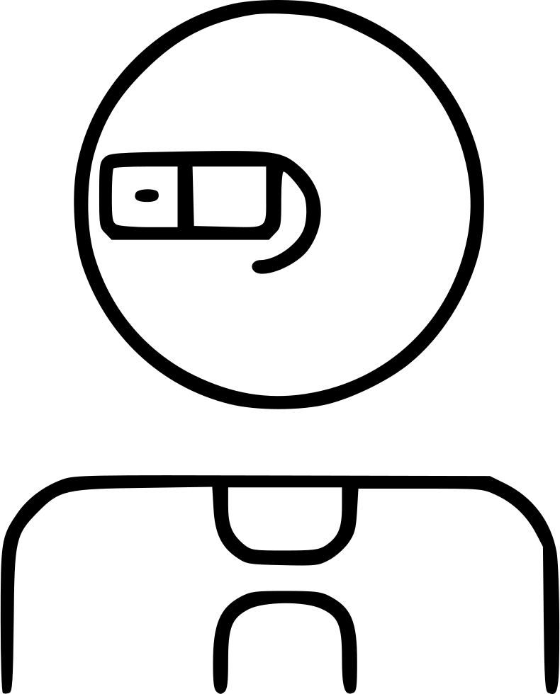 Man Augmented Reality Glasses Eyewear Device Future - Line Art (790x980), Png Download