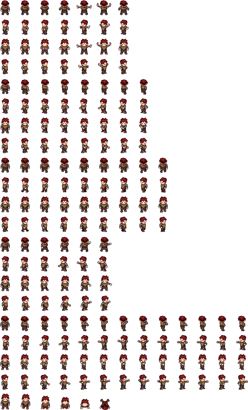 Universal Lpc Sprite Male 01 Full - Pixel Art Character Sprite Sheet (832x1344), Png Download