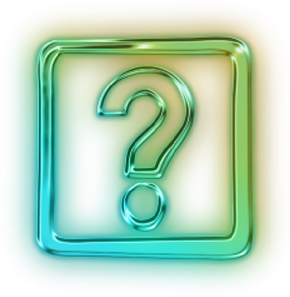 Neon Question Mark Png (595x608), Png Download