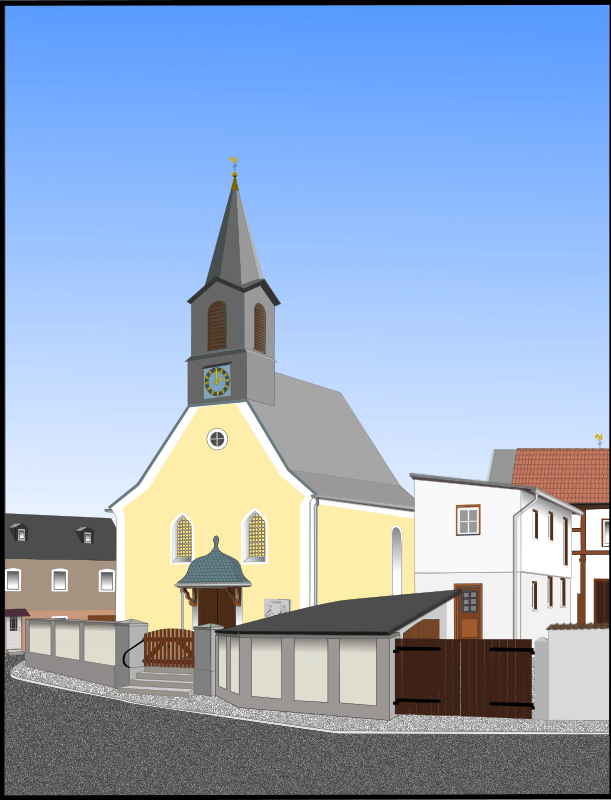 Village Church - Clip Art (611x800), Png Download