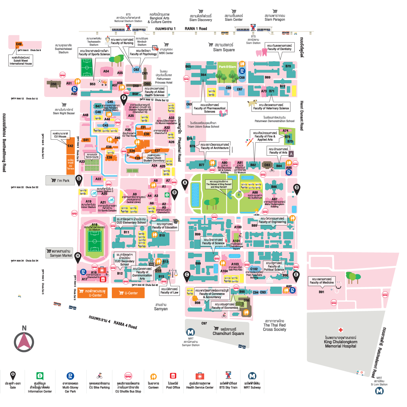 Chulalongkorn University Map - Food (2560x1440), Png Download