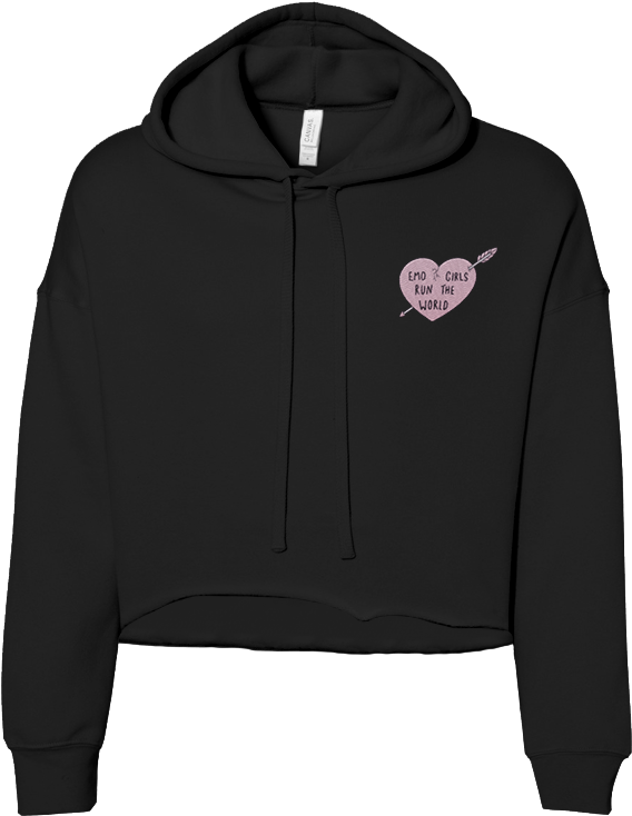 Emo Girls Run The World Crop Hoodie - Hoodie (1000x1000), Png Download