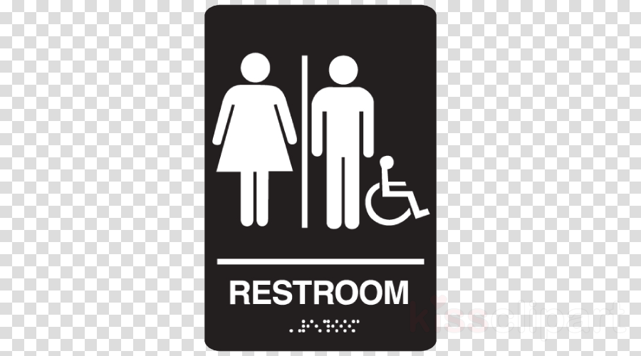 Cosco 98035 Restroom Sign,9 X 6in,wht/bk,vinyl,eng - Unisex Bathroom Sign (900x500), Png Download