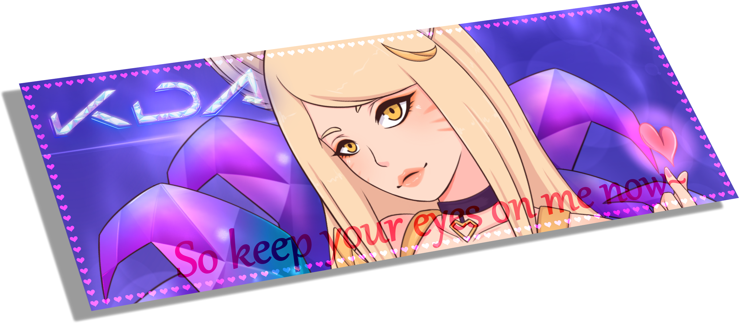 Image Of Kda Ahri Slap - Cartoon (2405x1053), Png Download