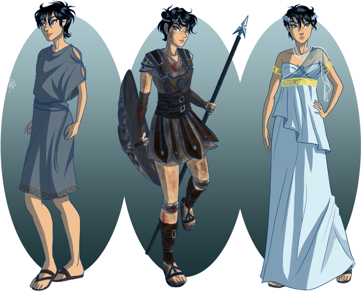 Ancient Thalia Grace Solangelo, Percabeth, Percy Jackson - Thalia Percy Jackson Viria (1280x1100), Png Download