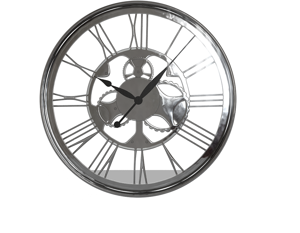 Wall Clock Gear - Horloge Bois Et Metal Blanc (1200x900), Png Download
