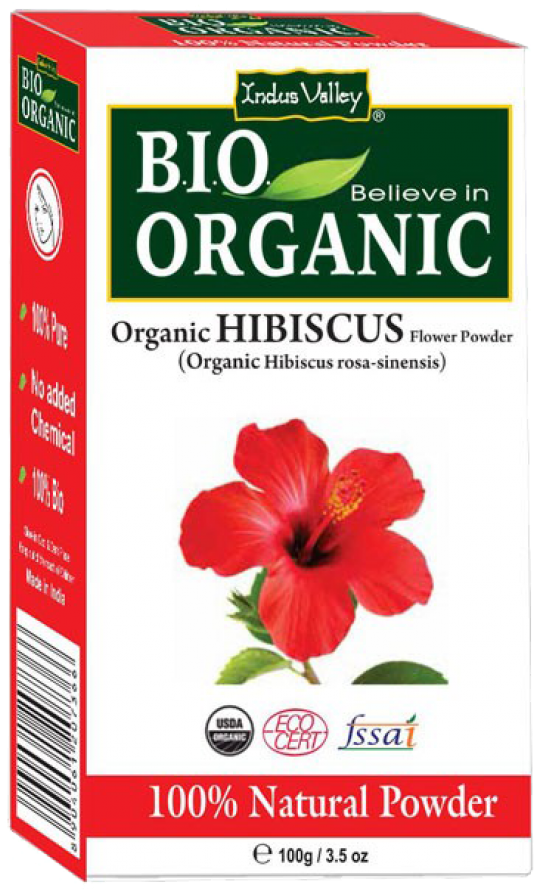 Bio Organic Hibiscus Flower Powder - Indus Valley 100% Organic Soft Black Henna Hair Color (850x944), Png Download