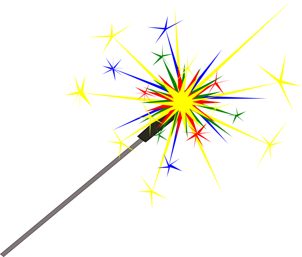 Fireworks Clip Sparkler Clip Art Library - Clip Art Sparkler (1000x851), Png Download