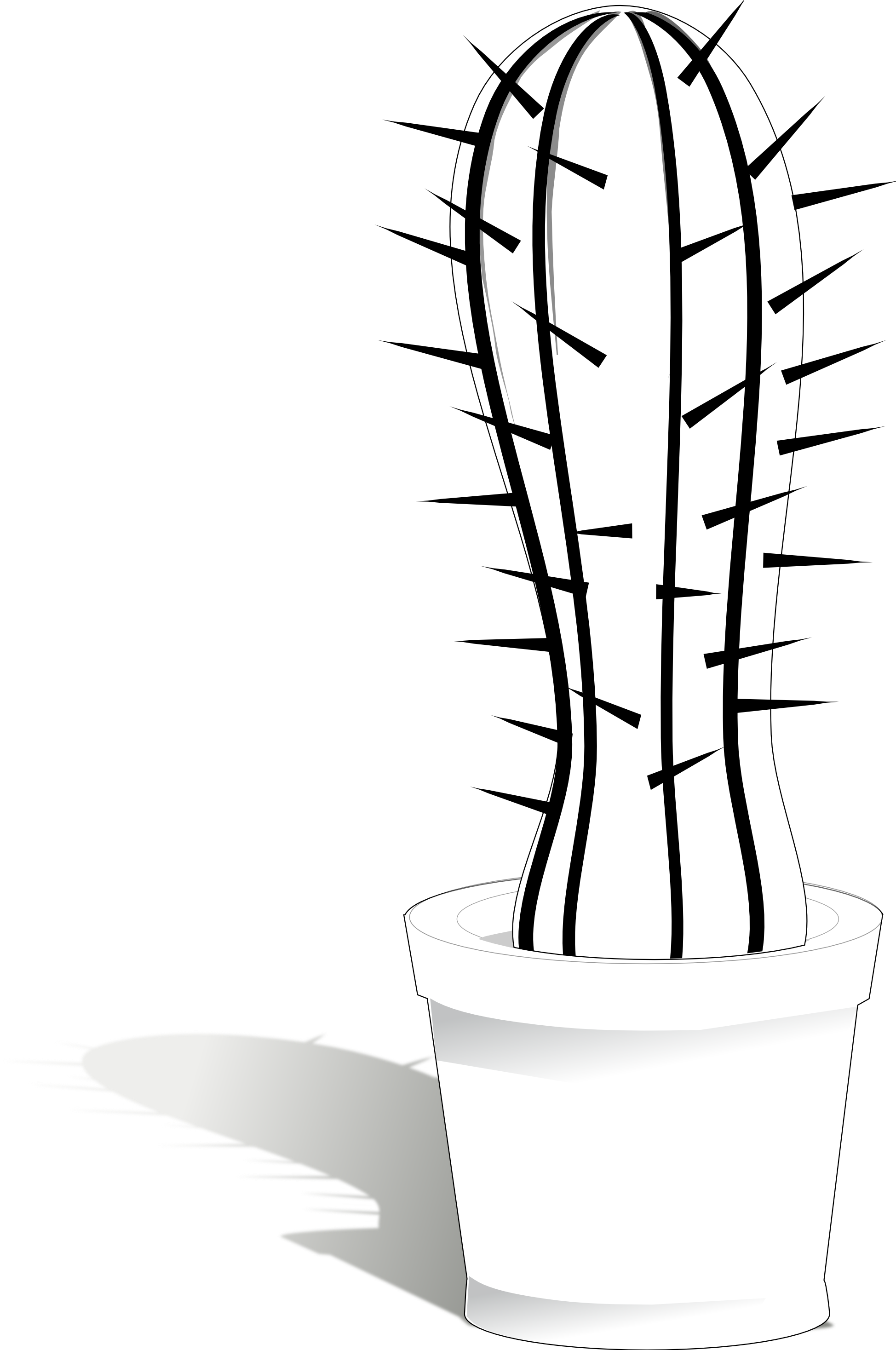 Cactus Clip Art Black And White - Clip Art (1969x2934), Png Download