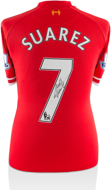 Luis Suarez Autographed Jersey - Liverpool Shirt 2013 (650x665), Png Download