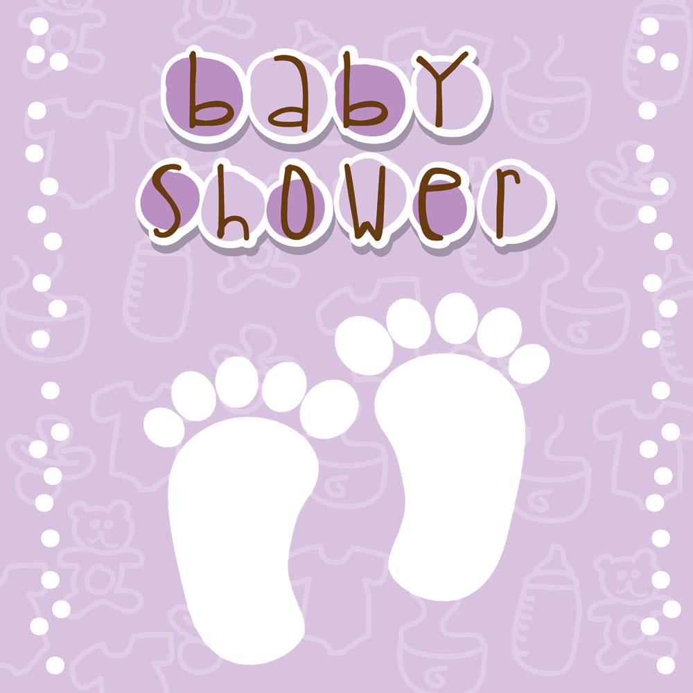 First Communion Illustration Clip - Purple Baby Feet (1000x1000), Png Download