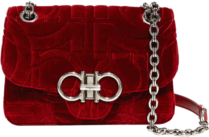 Salvatore Ferragamo Velvet Quilting Bag - Salvatore Ferragamo S.p.a. (1584x780), Png Download