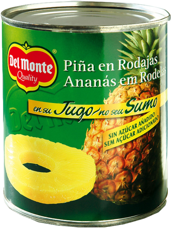 Del Monte Pineapple Slices In Own Juice Can 235 G - Pineapple (1024x1024), Png Download