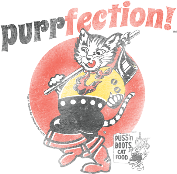 Kids T-shirt: Youth: Puss N Boots - Purrfection, 3x3in. (600x583), Png Download