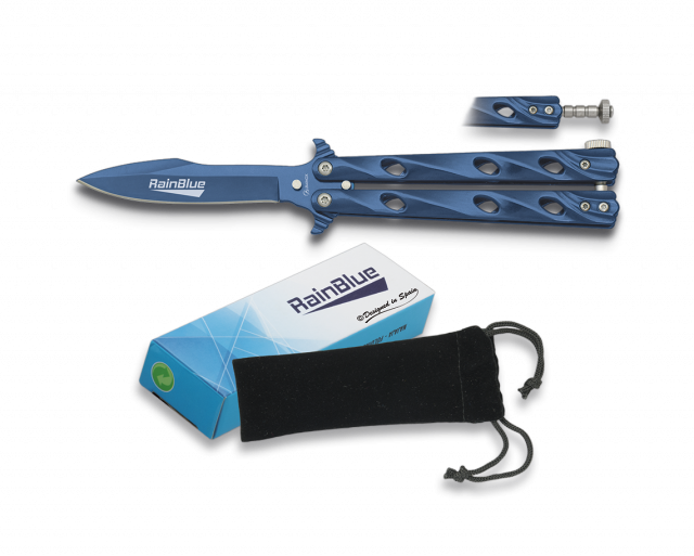 Pocket Knife Rainblue Twister 9 Cm - Rainblue (640x513), Png Download