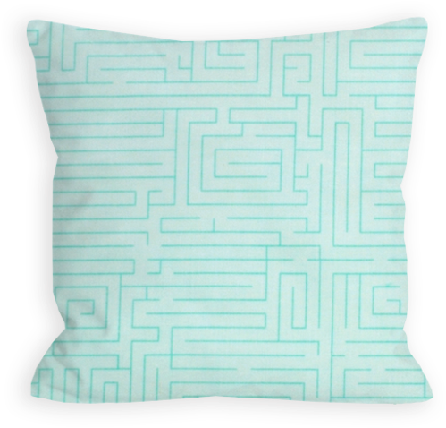 Excited Maze Pale Aquamarine Pillow - Cushion (1024x1024), Png Download