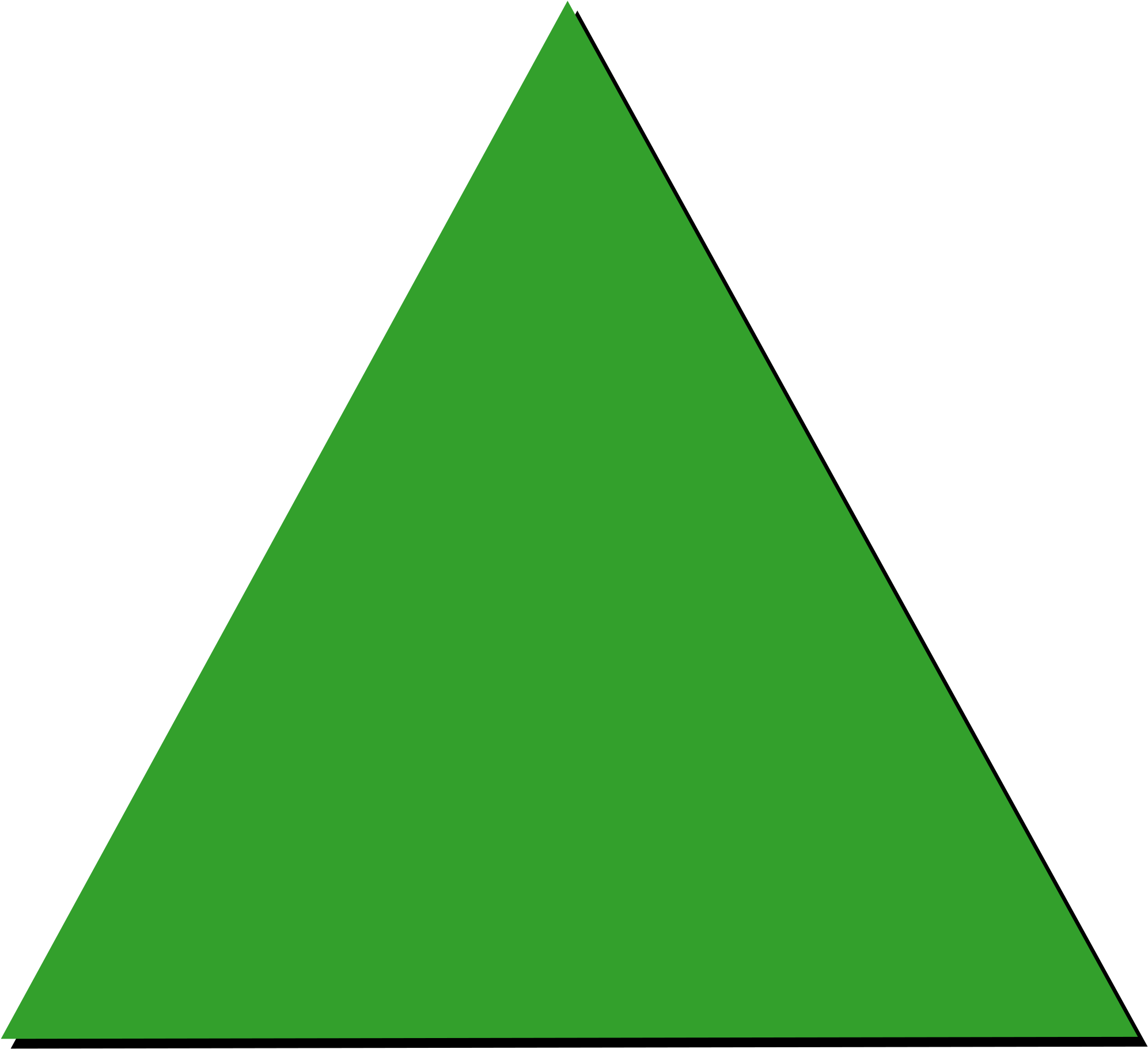 Open - Green Triangle Pattern Block (2000x1832), Png Download