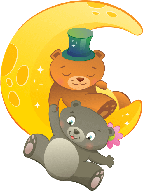 Bears On The Moon - Orsetti Png (700x700), Png Download