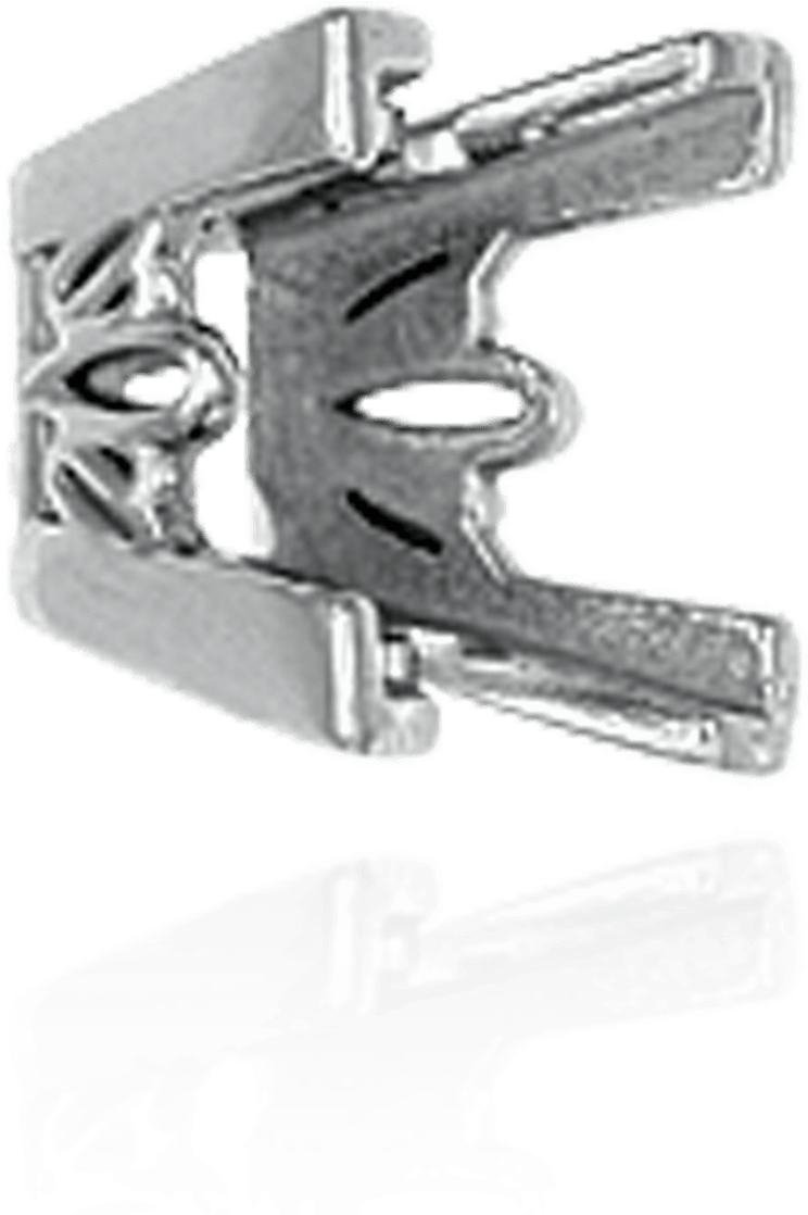 14k V-end Square Filigree Settings (4mm - Silver (1500x1500), Png Download