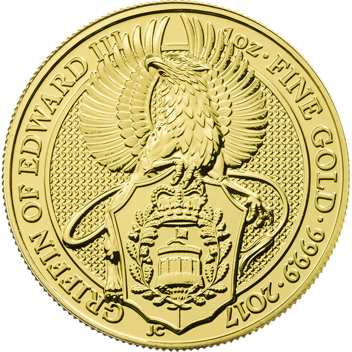 The Queen's Beasts 2017 The Griffin 1 Oz Gold Coin - Currency Gold Coins (696x696), Png Download