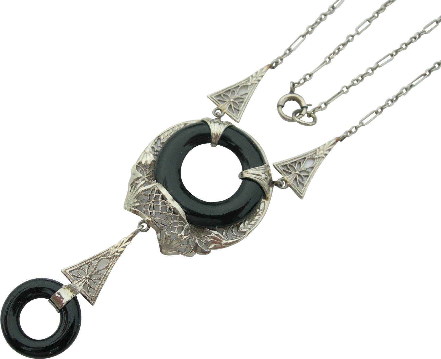 Here's An Exquisite 14k White Gold Filigree Necklace - Locket (1741x1741), Png Download