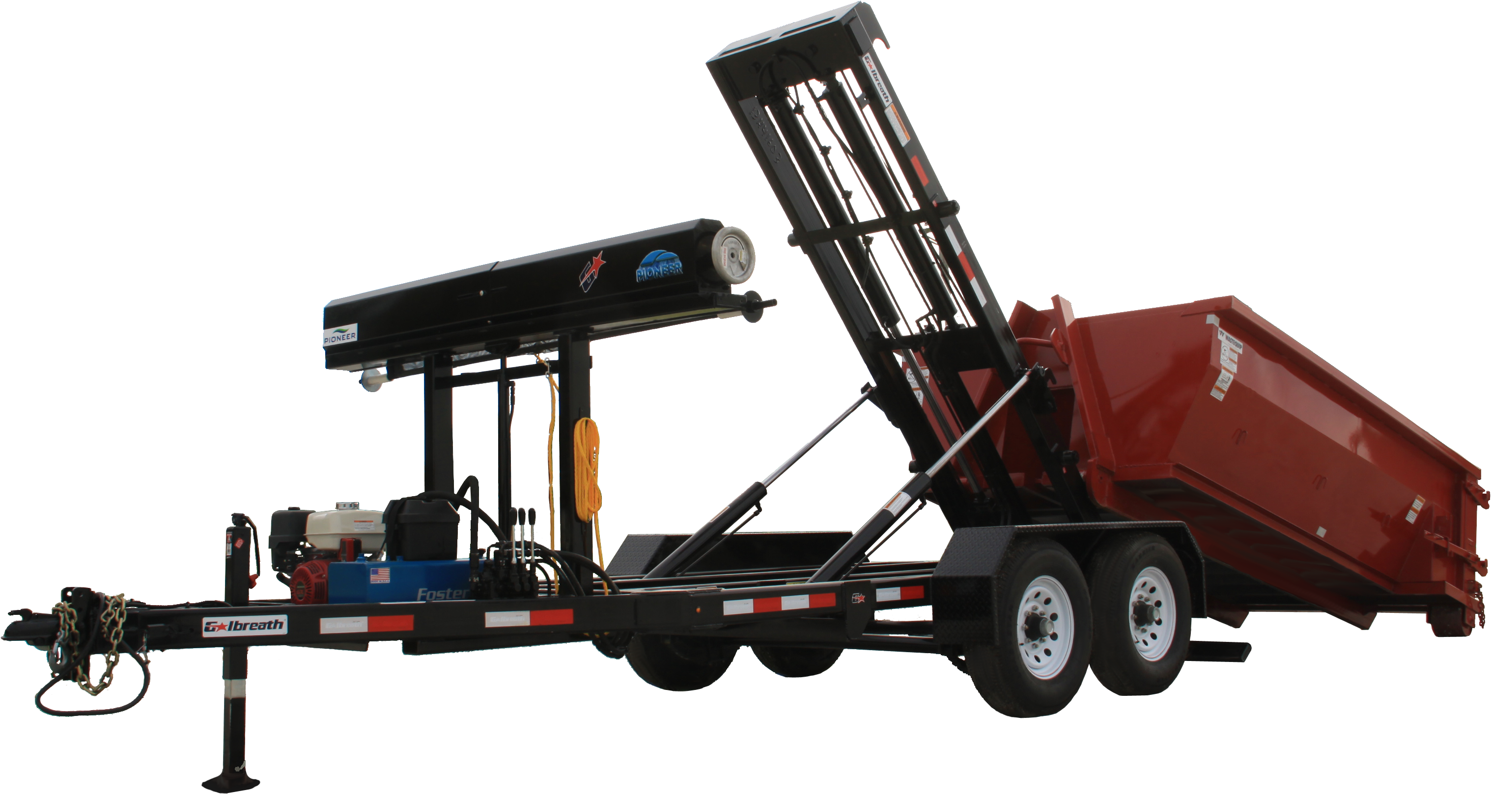 Th-14 Light Duty Roll Off Trailer - Hoist (3456x2304), Png Download