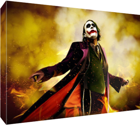 Canvas Stretched And Gallery Wrapped Over - Joker Burning Money Poster (600x600), Png Download