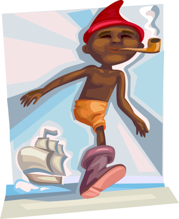 Vector Illustration Of Fable Characters Saci Perere, - Nonsensova Basnicka Po Slovensky (573x700), Png Download