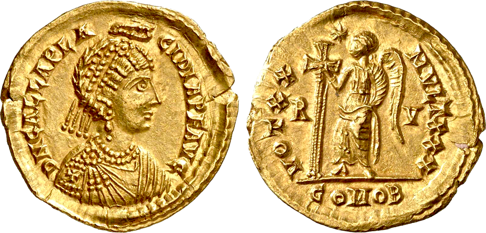 Galla Placidia - Gold Coins Of Chandragupta (1587x761), Png Download