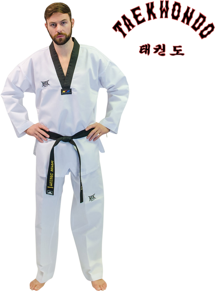 Mtx Basic Black Collar Tkd Uniform Embroidered Back - Dobok Canelado - Branco - Feminino - Adulto - Mkl (1200x1200), Png Download