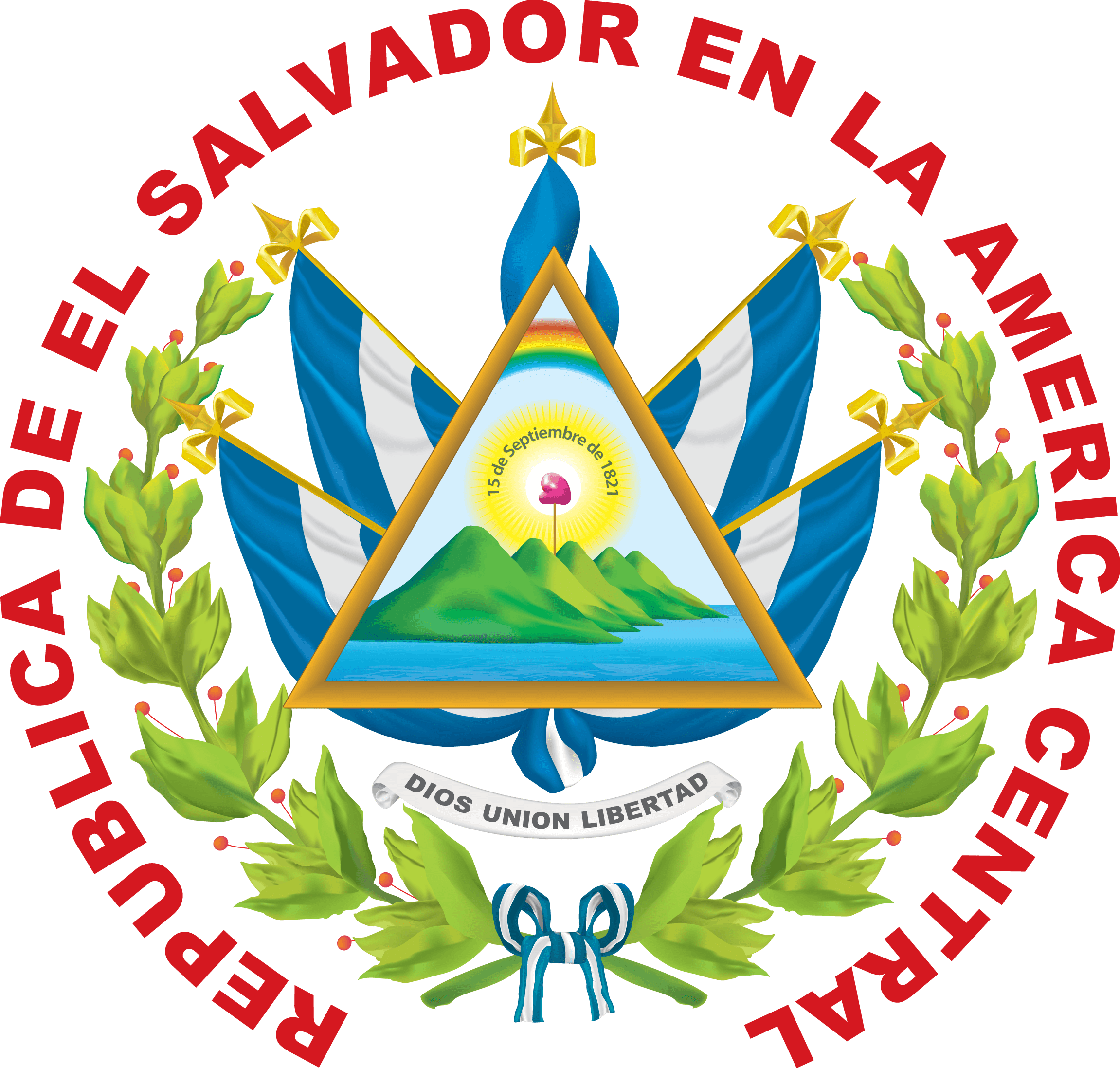 El Salvador Coat Of Arms (2302x2194), Png Download