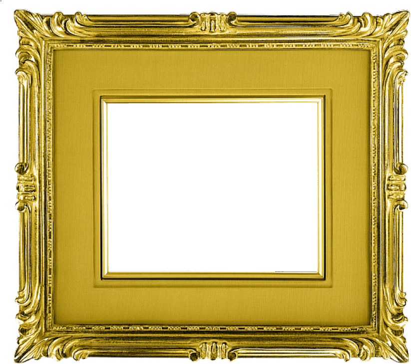 Classical Horizontal Transparent Gold Picture Frame - Old Picture Frame Transparent (850x750), Png Download