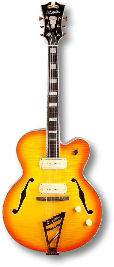 Jual Dangelico Archtop P-90's Sunburst Daex59sb Us14050395 - D'angelico Ex-59 Hollowbody Electric Guitar Sunburst (500x1135), Png Download