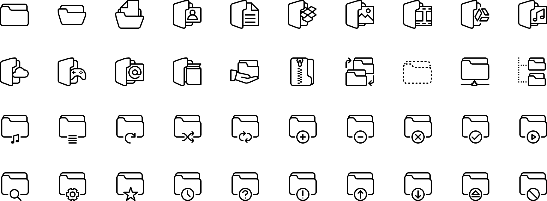 Icon Folders - Unicode Symbol For Download (1824x672), Png Download