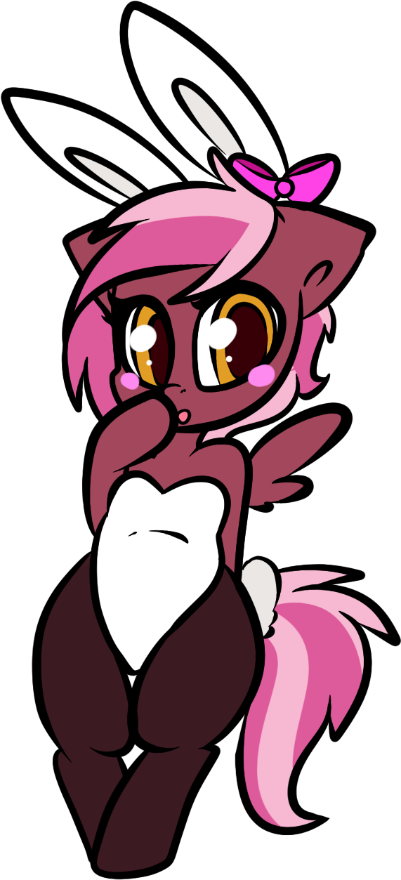 Ashee, Bipedal, Blushing, Bunny Ears, Bunny Suit, Chibi, - Artist (673x1315), Png Download