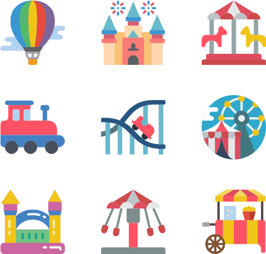 Theme Parks - Theme Park Icon Png (600x564), Png Download