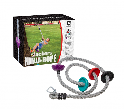 Slackers Ninja 8' Climbing Rope Obstacle W/ Foot Holds - Dynamic Rope (736x460), Png Download