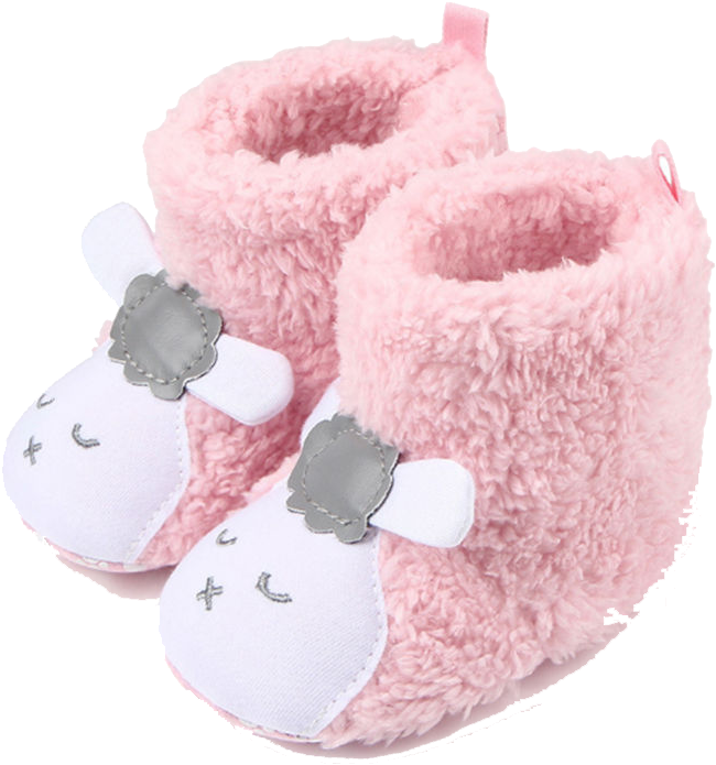 Pink Sheep Slippers - Newborn Baby Infant Toddler Boy Snow Boots Winter Fur (800x800), Png Download