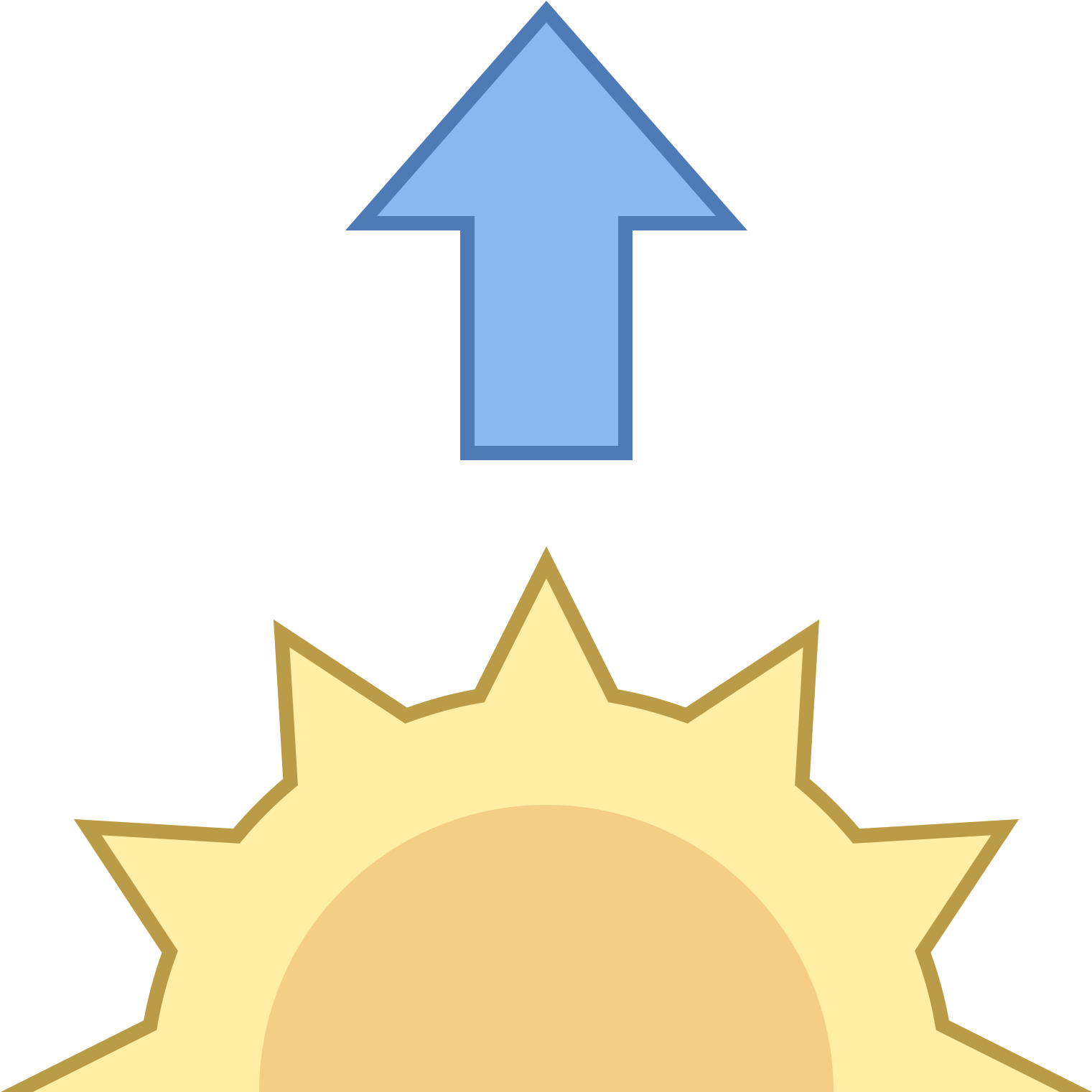 It's A Sun Peaking Halfway Up Over The Horizon - Icon (1600x1600), Png Download