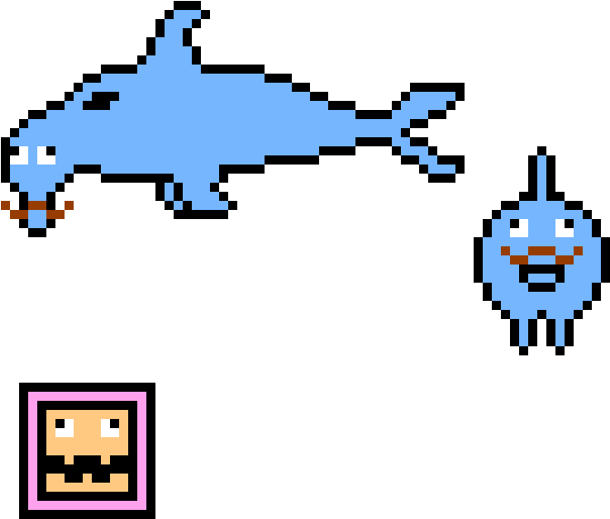 Pink Sheep & Hummie Dolphin - Pixel Art (810x610), Png Download