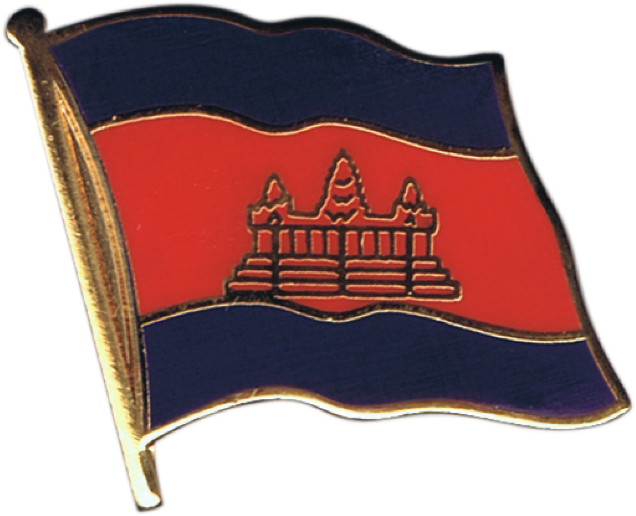 Cambodia Flag Pin, Badge - Indian Flag Pin (1500x1197), Png Download