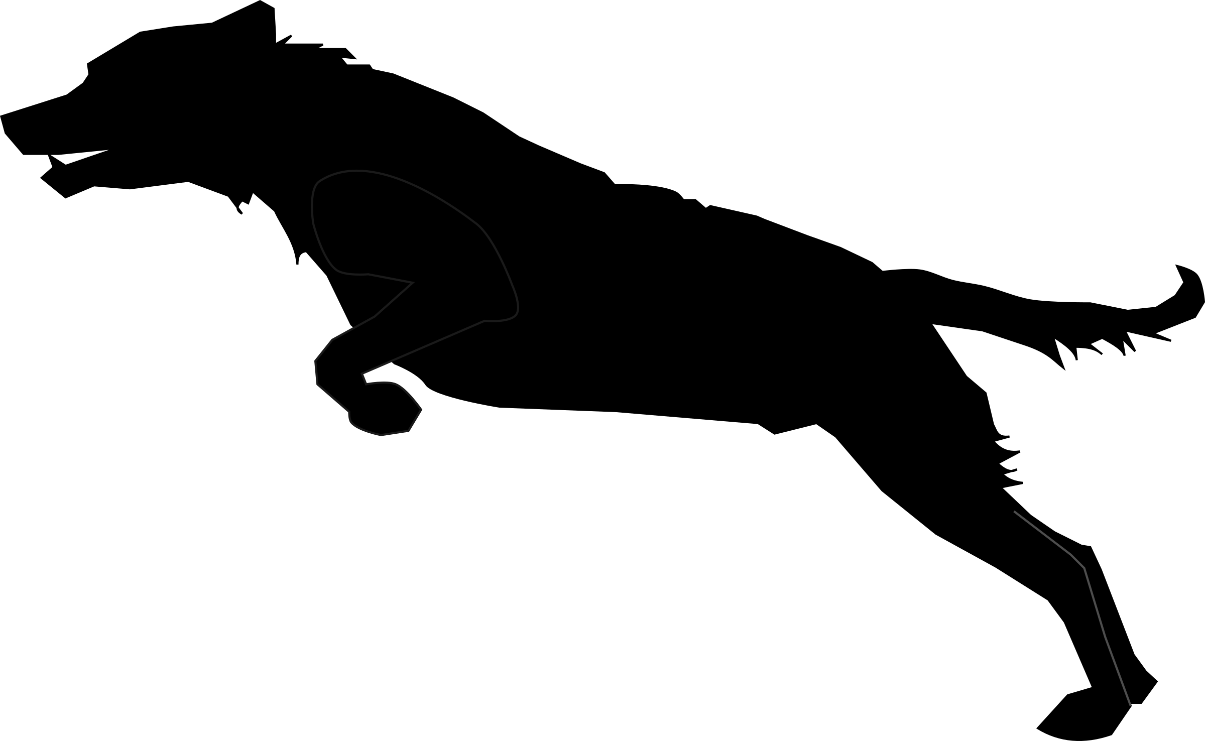 Jumping Dog Silhouette Icons Png - Jumping Dog Silhouette (2400x1476), Png Download