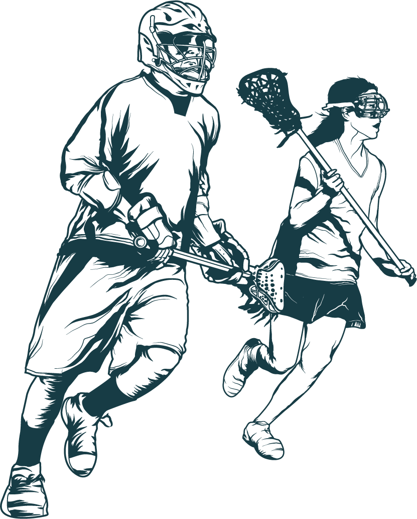 Lacrosse Players Vector Illustration - Lacrosse Illustration (831x1033), Png Download