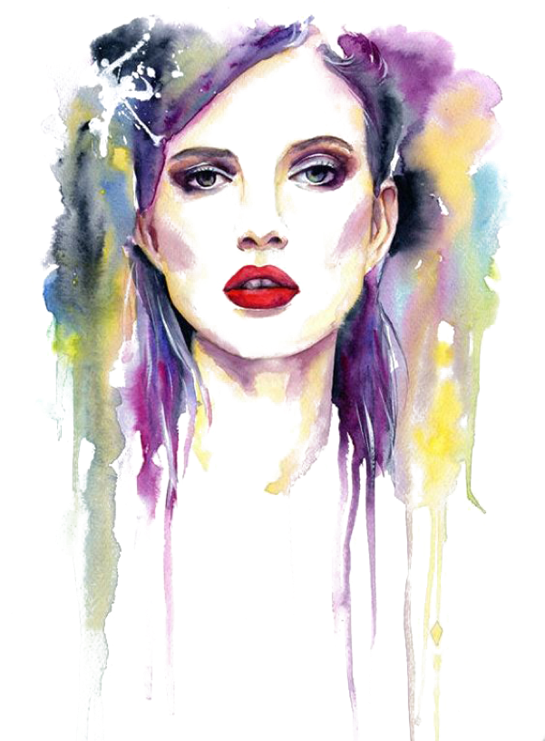 Report Abuse - Drawing Of A Girl Doing Makeup (600x832), Png Download