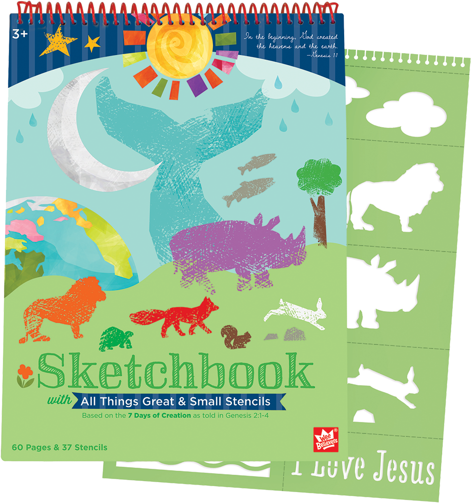 7 Days Of Creation Sketchbook & Stencil Set - 7 Puzzles By Wee Believers - 7 Days (1000x1407), Png Download
